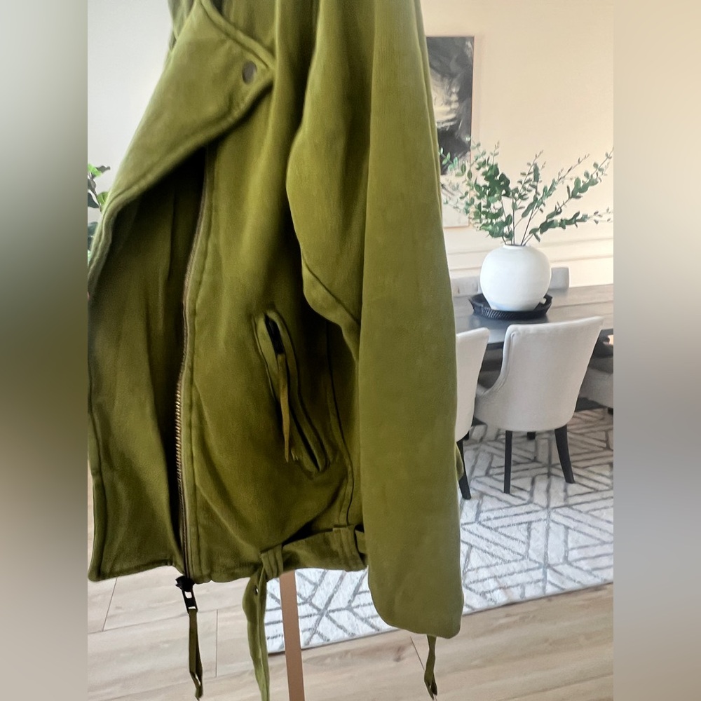 Free People Rebel Knit Oversized Moto Jacket – Olive – Size S – NWT - Picture 5 of 10